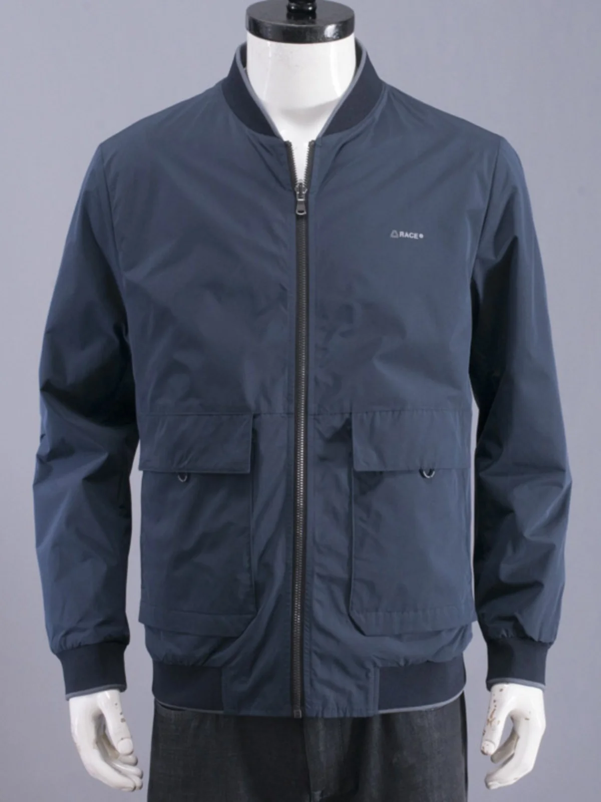 

Double-Sided Wear Men's Baseball Collar Jaet ort Slim Fit Spring Autumn Faionable Outerwear Polyester Fiber Zipper Closure