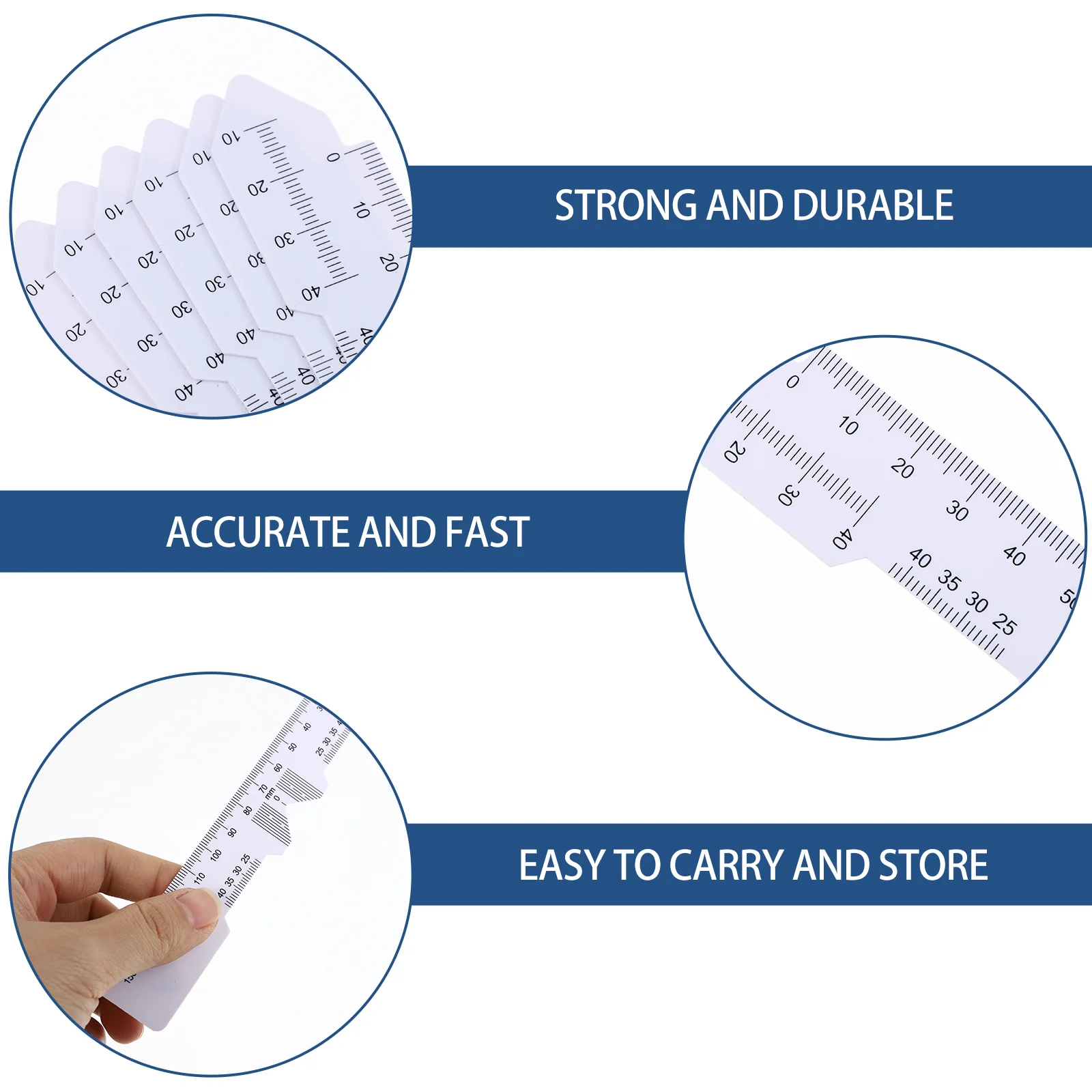 6 Pcs Ophthalmic Tools Six Eyepiece Ruler Measurement Glasses Plastic Pupillary Distance Cursor