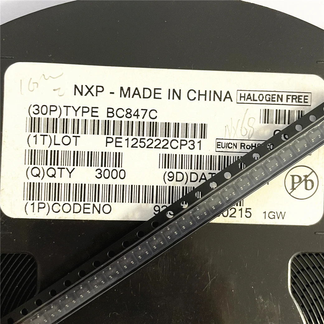 100PCS BC847C, Marking: 1GW 47 , SOT-23 , Transistor