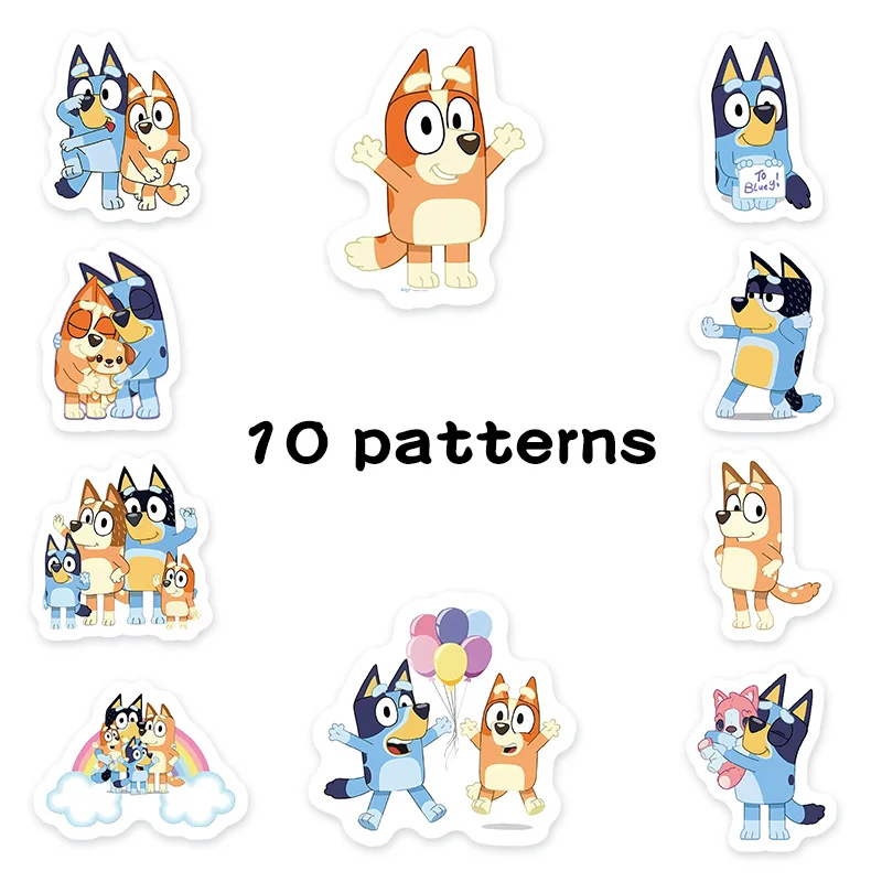 500 قطعة/لفة الكرتون بلوي الأسرة الرسوم المتحركة ختم ملصق DIY بها بنفسك بولي كلوريد الفينيل محمول الشارات الديكور ملصق مكافأة دمى هدايا