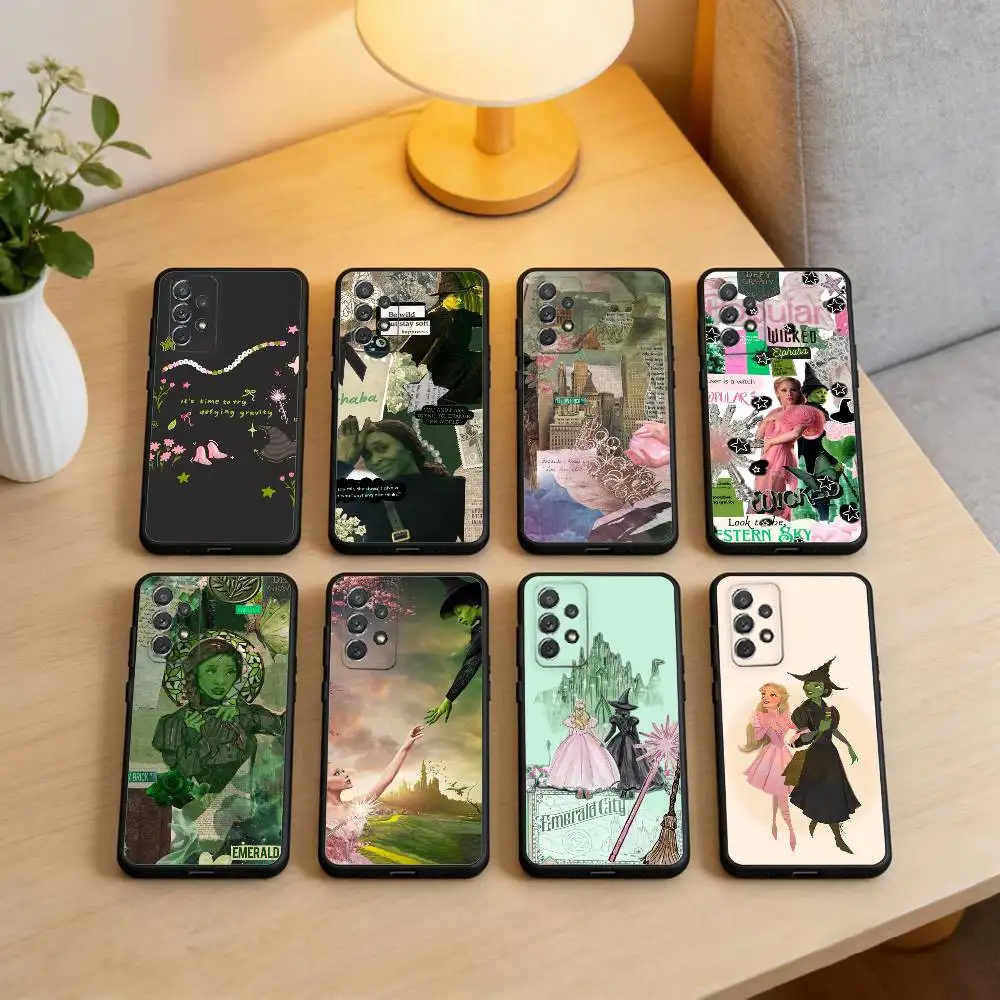 

W-Wicked Musical-Green-Pink Phone Case For Samsung Galaxy A73,A72,A71,A70,A53,A52,A51,Soft Silicone Black Cover