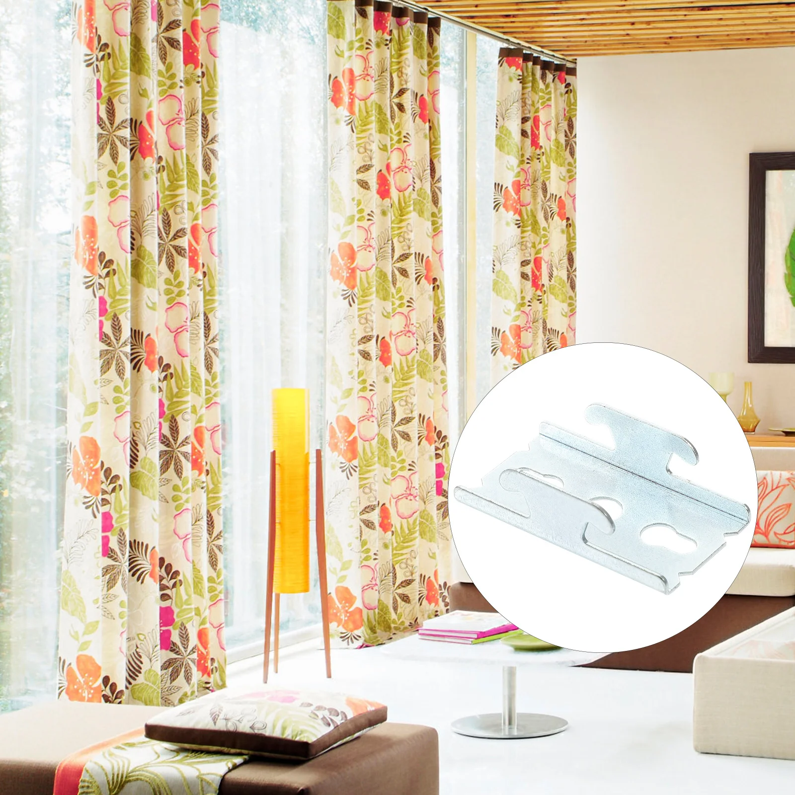 

2 Sets Curtain Rod Brackets Wall Mounted Iron Hooks For Curtains Living Room Bedroom Easy Install Strong Wear Resistant