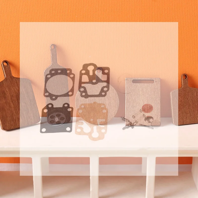 5Pcs/set 1:12 Dollhouse Miniature Chopping Board, Simulation Kitchen Decor