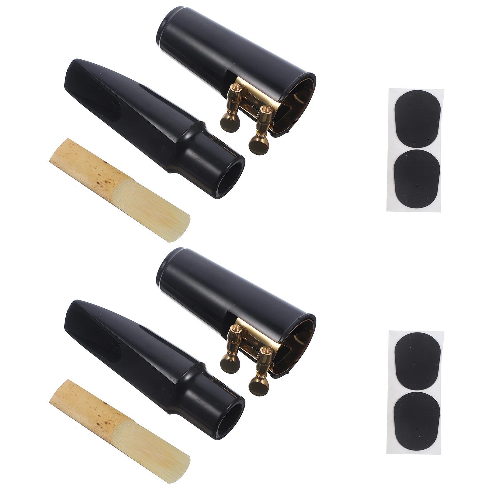 

2 Sets Saxophone Head Alto Mouthpiece Cap Protective Pads Plastic Jody Jazz Accessories Parts