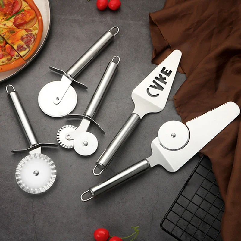 Stainless Steel Pizza Knife Shovel Cake Sandwich Crepes Round Wave Multifunction Cutter Wheels Home Kitchen Bake Toolpizzacutter