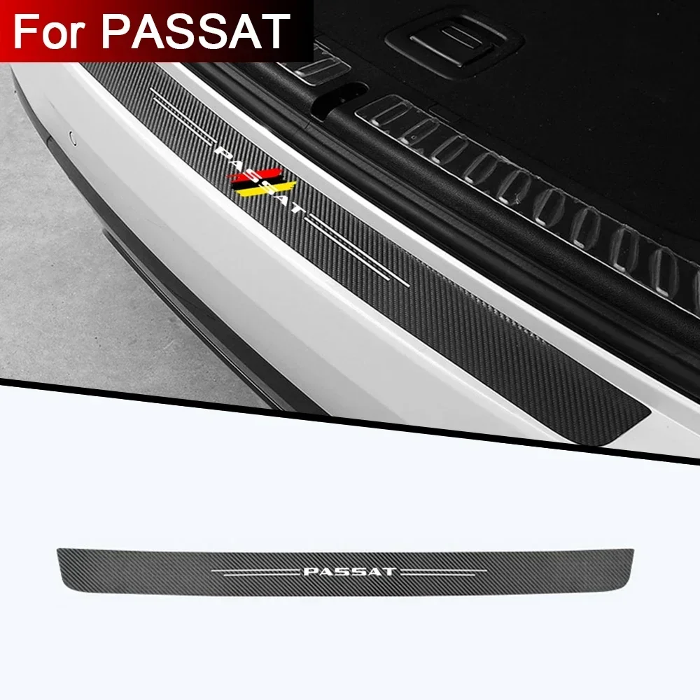 Carbon Fiber Car Doorsill Stickers Protect Film Threshold Bumper Strips for VW Passat Scuff Plate Decals Accessories