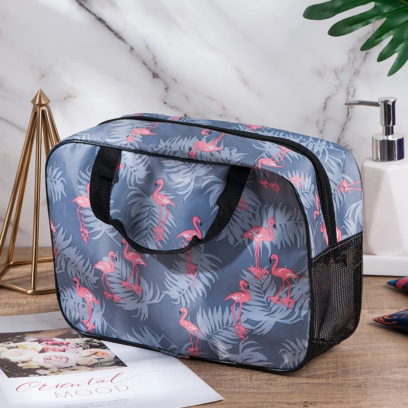 Travel Neceser Bathroom Makeup Bags Women Cosmetic Bag Black White Grey Blue Large Tote Casual Storage Toiletry Wash Bag Handbag