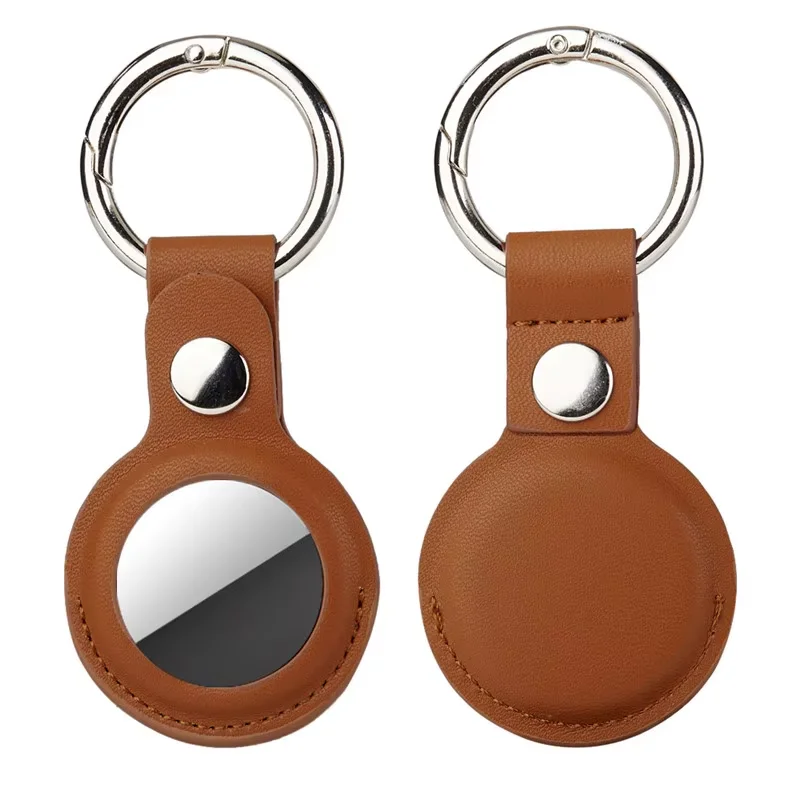 Keychain for Apple Airtags Case protector Cover Bumper Shell Tracker Anti-scratch Air Tag Key Ring Holder Leather Accessories