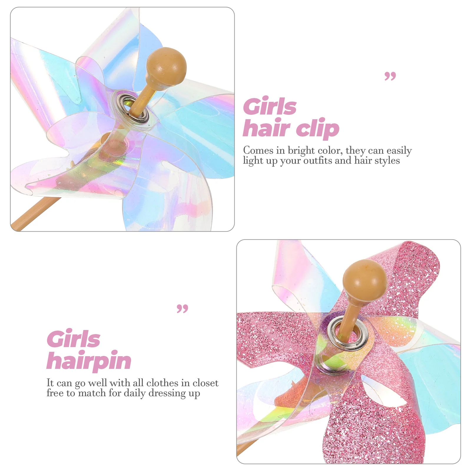 

11pcs Clips Girls Women Pinwheel Hairpin Accessories Cute Sweet Fashionable Hair Hair Accessories For Girls Clip Birthday Gifts