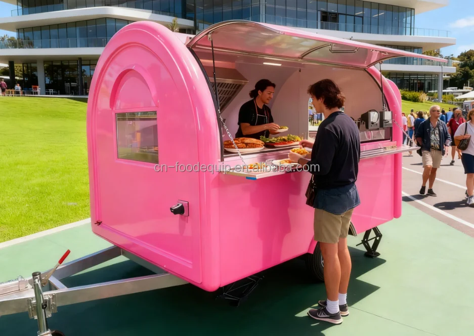 Customized Food Trailers Fully Equipped Coffee Ice Cream Restaurant Pizza Mobile Food Trailer Food Truck with Full Kitchen