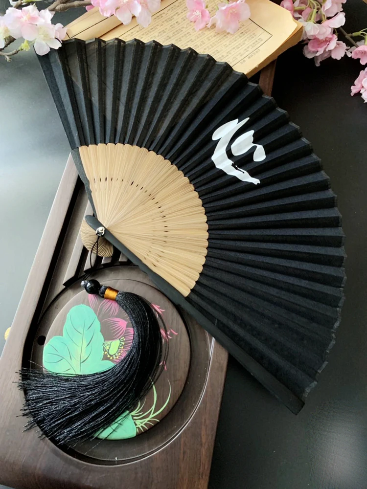 

Men's and Women's Hand-held Folding Fan Household Hand Fan Wedding Gift Outdoor Travel Selfie Decoration Craft Bamboo Fan