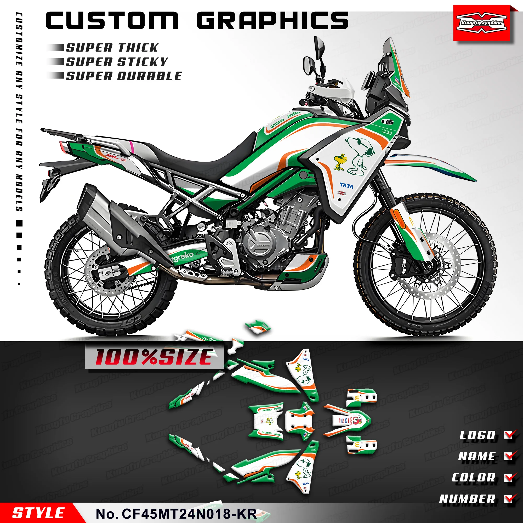 

KUNGFU GRAPHICS мотоциклетная графическая наклейка для CFMOTO 450MT 450 MT 450, украшение, CF45MT24N018-KR