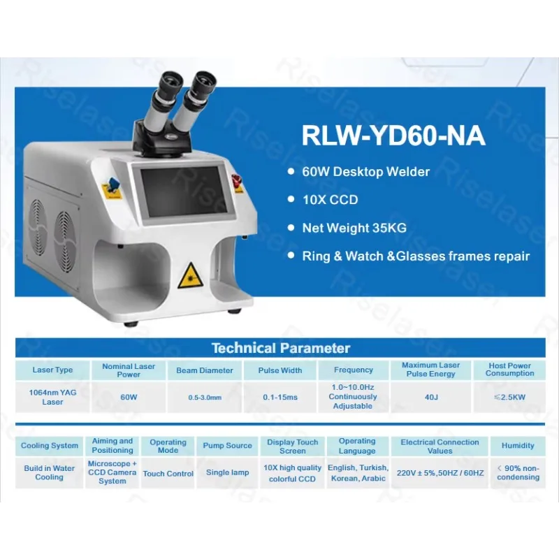 Portable Micro Laser Welder Accurate Precision Spot Joining Instrument For Glasses Frame Jewelry Lab Maintenance