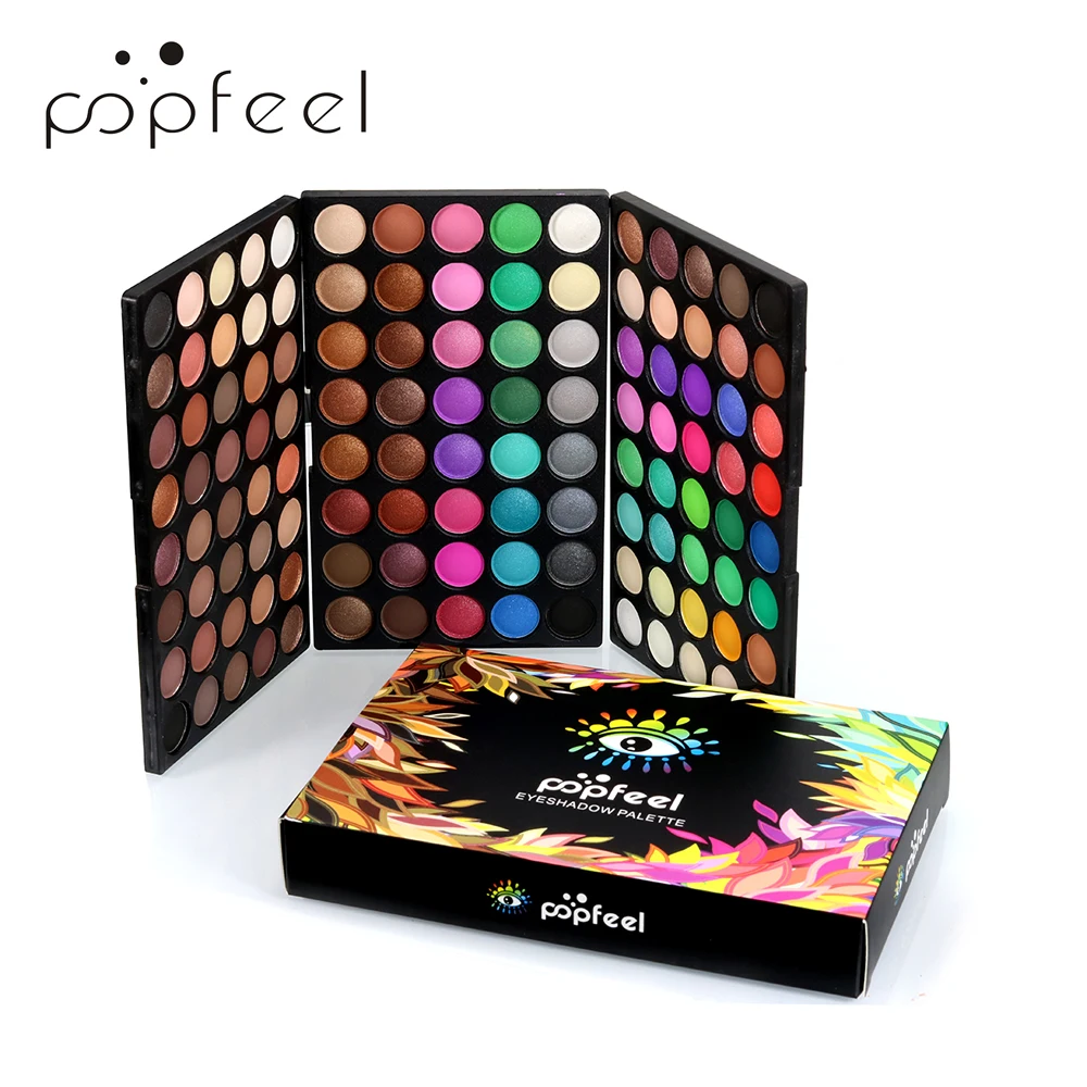 POPFEEL Paleta de sombras de ojos de 120 colores: tonos versátiles mate y brillantes para maquillaje de ojos, ideal para principiantes y trucos