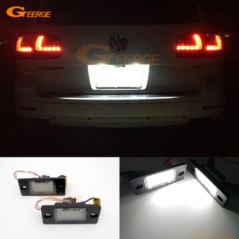 Для Volkswagen VW Touareg 7L, Passat B5.5, Golf V 5D, Tiguan 5N: Ультраяркая светодиодная лампа подсветки номерного знака без ошибок