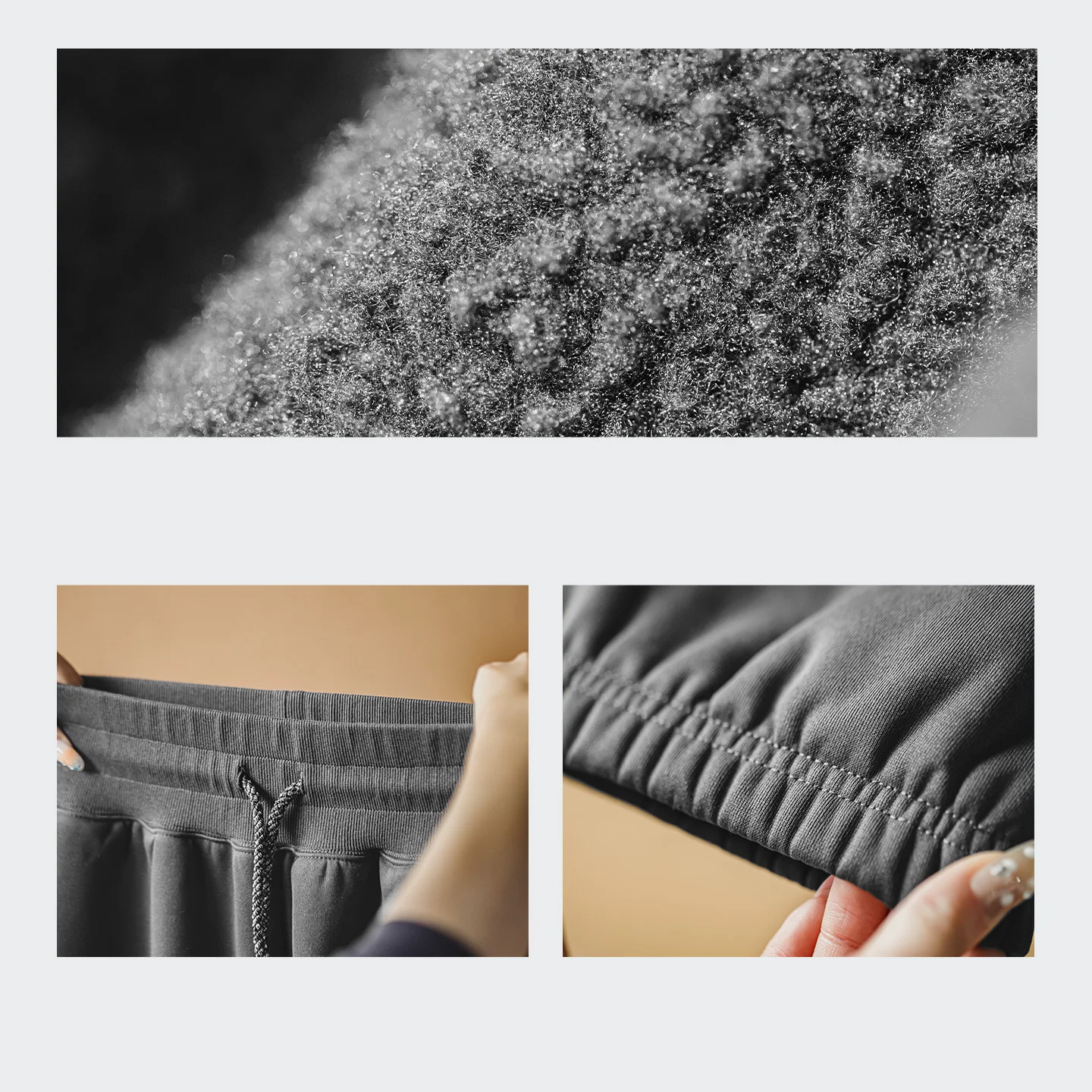 Maden Pantaloni sportivi in pile spesso invernale da donna Pantaloni da jogging caldi Pantaloni termici casual a vita alta accoglienti Grigio scuro