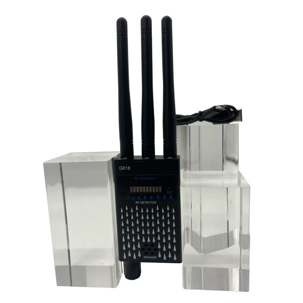 

Усовершенствованный детектор антишпионских гаджетов G618, 1 МГц-8 ГГц с 3 специальными антеннами, металлическим корпусом, сирена 130 дБ для предотвращения утечек конфиденциальности