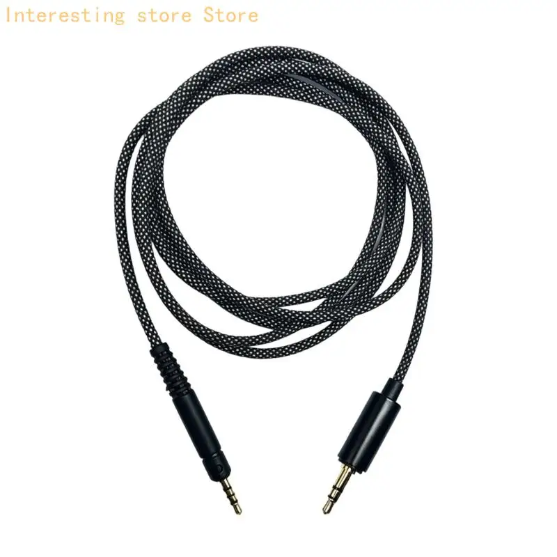 Over-Ear Headphone Replacement Cord with Textile Cable Cover for HD518, 3.5 mm Music End, 150 Reach, and Daily Home Use in Desk