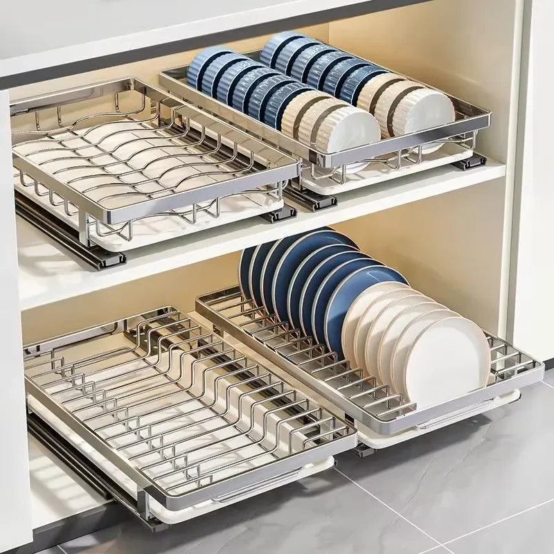 Pull Out Cutlery Storage Rack Cabinet With Built In Drawers For Organizing Kitchen Utensils Drawer Organizer Tray Holder
