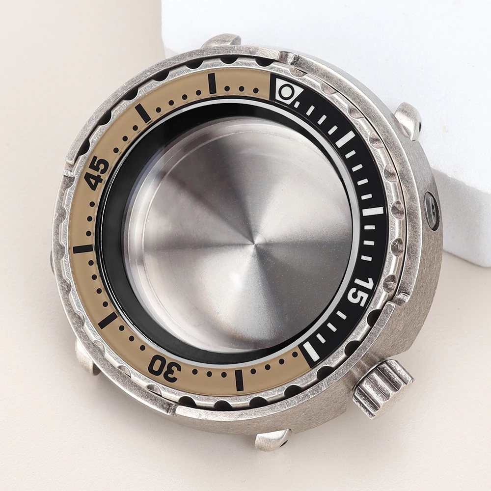 47mm Tuna Can SKX Watch Case C3 Luminous Bezel For Seiko NH35 NH36 NH38 NH34 Movement Repalcement Watch Parts 20ATM at 3.8 Crown image 3