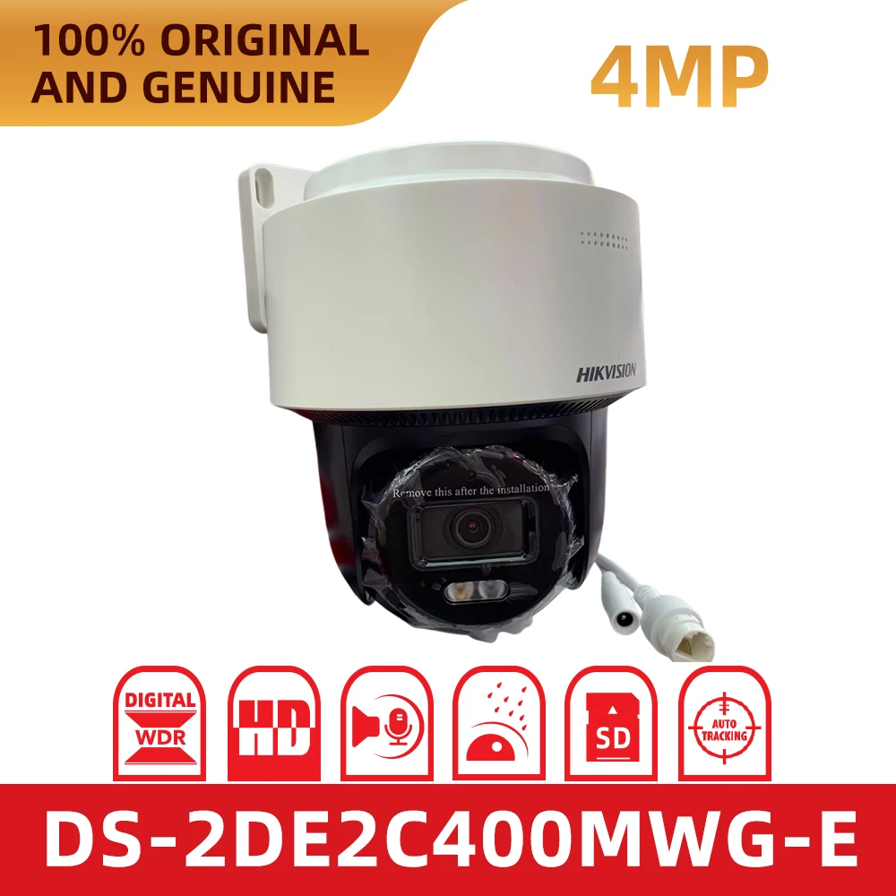 Original Hikvision 4MP PTZ Camera Outdoor Dual Light IR 30m Human Detection PoE IP Camera DS-2DE2C400MWG-E