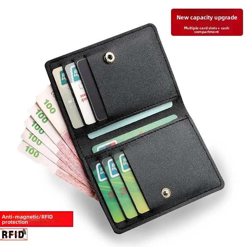 Ultra-Thin Men's  Wallet Multi-Function Two-In-One Compact Card Holder Simple Design Stainless Steel Card Case