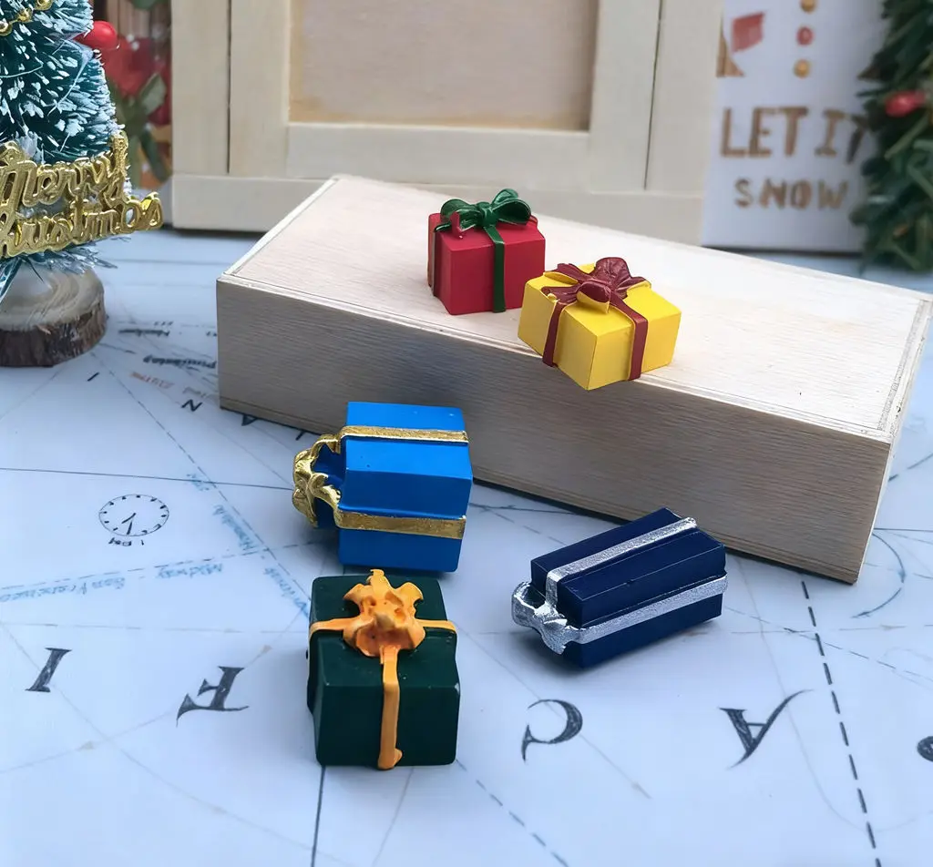 

10picecs Dollhouse Blythe Accessories - Miniature Christmas Food Toys Photo Props Festive Scene Model Gift Decor