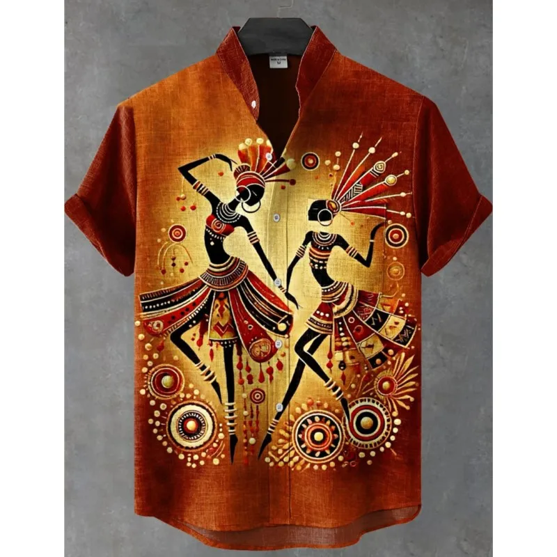 

3D Printed Shenlong Ukiyo-e Cat Pattern Men's Linen Shirt Summer Casual Short Sleeved Top Men's Shirt Men's Streetwear