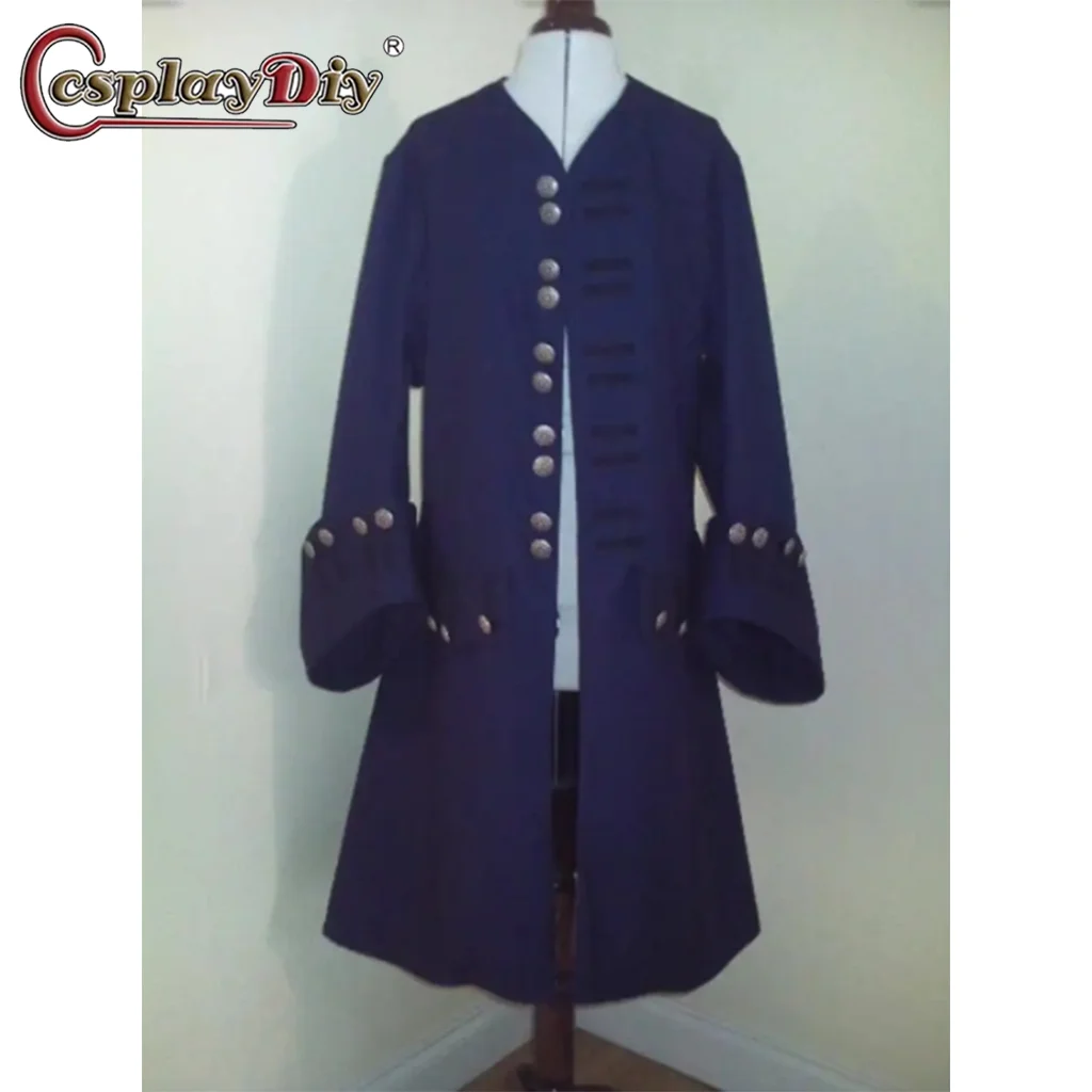 

Cosplaydiy Captain Pirate Jack Sparrow Cosplay Jacket Adult Pirate Jack Sparrow Theatrical Frock Coat Stage Costume