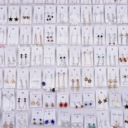 20Pairs/Lot Fashion Sparkling Star Love Silver Plated Stud Hoop Earrings Jewelry For Women Girl Cute Gift