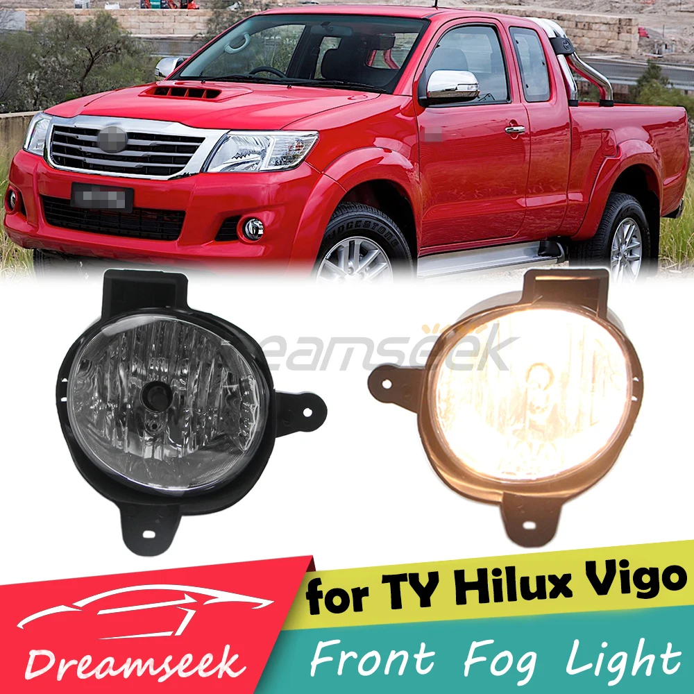 

2 шт. передние противотуманные фары для Toyota Hilux Vigo 2011 2012 2013 2014 противотуманные фары с галогенной лампой янтарного цвета с прозрачными линзами