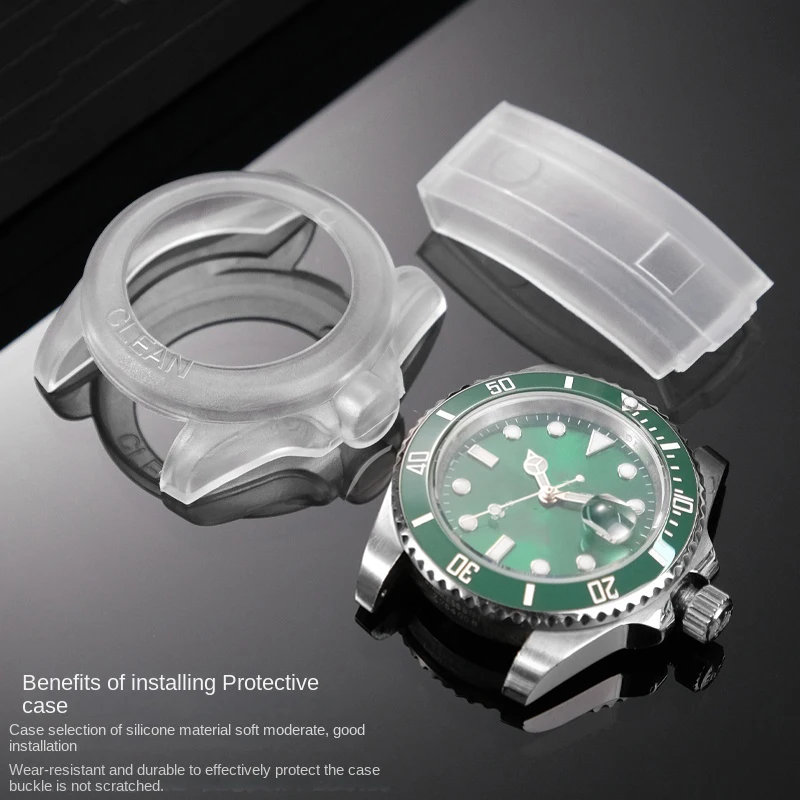 حافظة واقية شفافة مقاومة للخدش من السيليكون المقاوم للماء مناسبة لساعة رولكس SUB DayTona 40 41 مللي متر