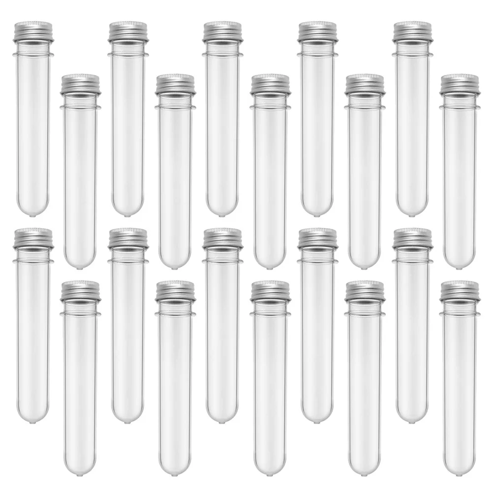 

20Pcs Clear Plastic Candy Containers Test Tubes Durable Pet Cylindrical Boxes for Gifts Party Favors Wedding Shower