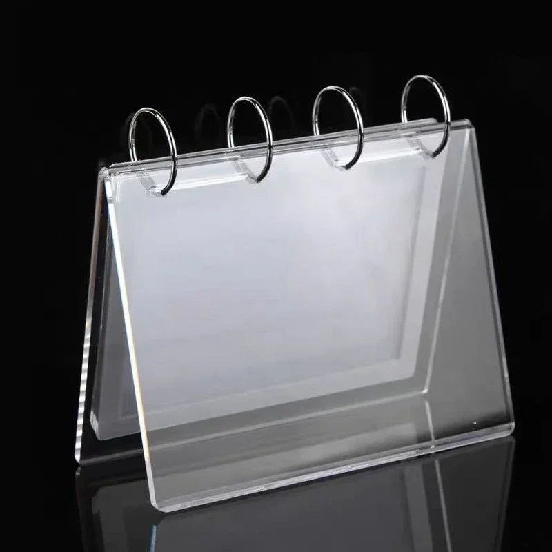 A4 Acrylic Pages Turning Table Card Double-Sided Menu Poster Paper Sign Holder Stand Restaurant Price Label Card Frame Display