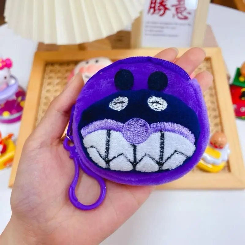 Anime Cartoon Anpanman Coin Purse Wallet Storage Kawaii Baikinman Plush Dolls Pendant Birthday Gift for Children and Students