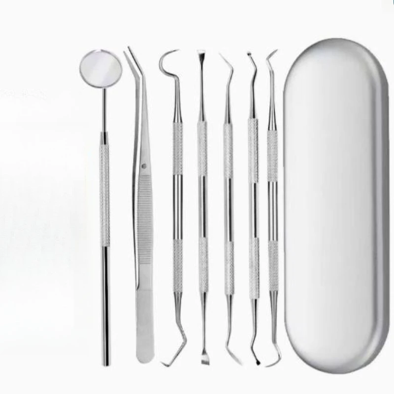 

5x7Pcs/Set Dentist Prepared Stainless Steel Tool Set Oral Examination Prepare Tool Kit Dental Mirror Probe & Tweezers