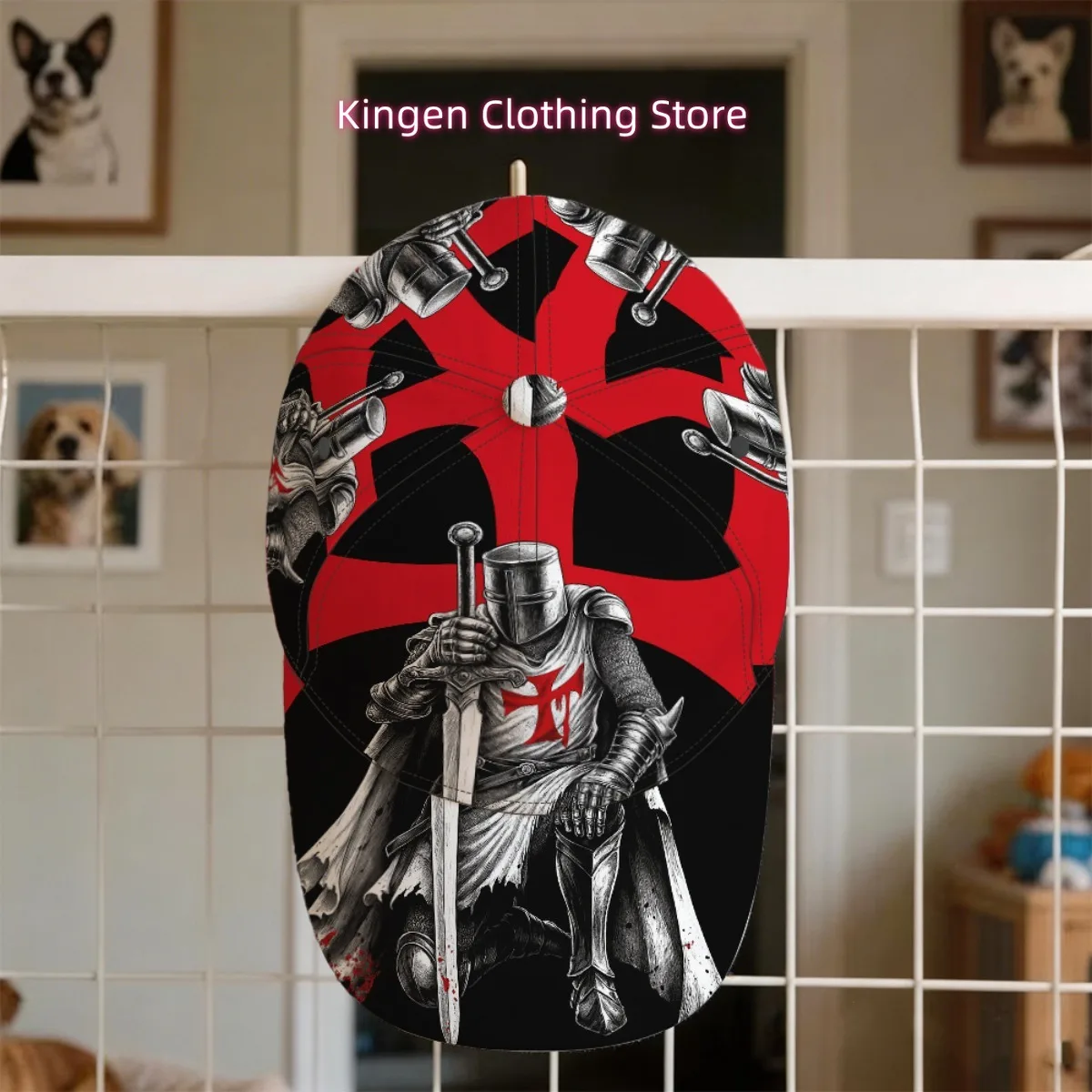 1pc Templar Knight Cross Cap Golf Cap Holiday Gift Printed Hiking Gear Cab Driver Cap Outdoor Sports Driving Breathable Lightwei