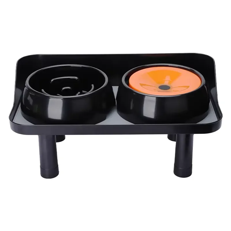 Pet Adjustable Durable Plastic Comfortable Eating Raised Dog Feeder Bowl Stand Elevated Dining Table for Small Medium Dogs