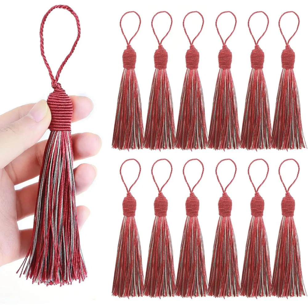 

30 Hand-sewn Tassels, 5.7-inch Silky Soft Tassels with 2.6-inch Rope Loops, DIY Craft Accessory Decorations