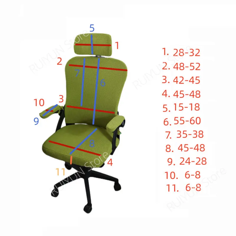 5pcs/lot Computer Chair Cover Fleece/Spandex Stretch Office Chair Cover Elastic Seat Cover for Computer Chair Armchair Slipcover