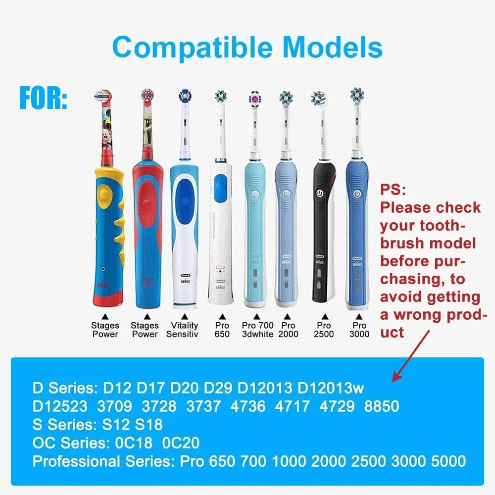 1pc Electric Toothbrush Charger For Braun Oral B Portable Travel Safety 100-240V EU US UK Plug Replacement Charging Base