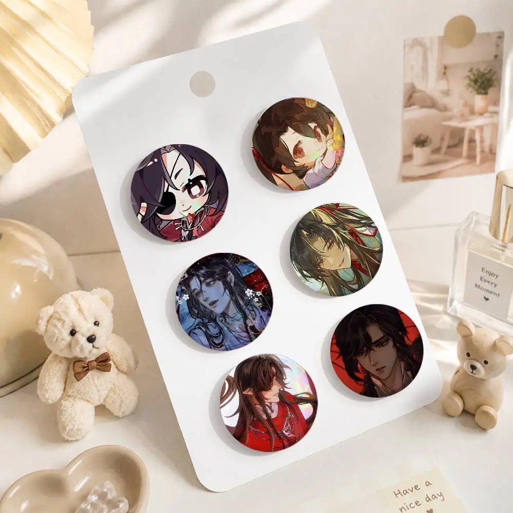 Anime Heaven Officials Blessing Round Button Badge Pin Set Anime Cartoon Game Music Cool Fashion Brooch For Backpack Clothes Hat