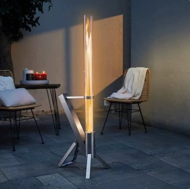 Efficient Heating Rocket Stove Portable Stainless Steel Glass Pellet Stove for Home Heating Outdoor Camping Use
