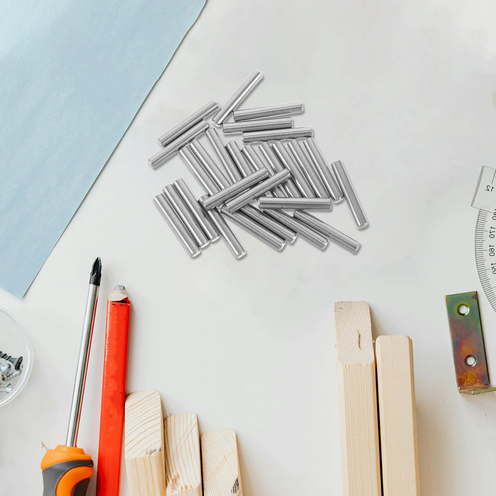 

25Pcs Metal Dowel Pins Solid Cylindrical Design Easy Install for Shelves Kitchen Cabinets Wood Shelving Units Bearing Fixing