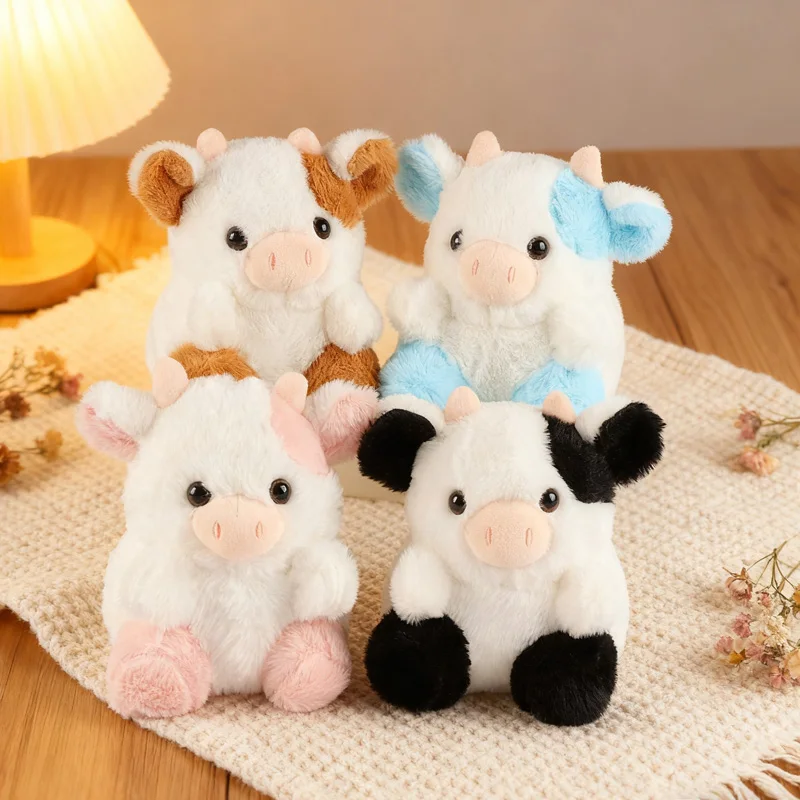 Juguetes de peluche de vaca lechera de 20cm, muñecos de animales súper suaves y agradables para la piel, artículos decorativos de escritorio exquisitos, regalos de cumpleaños para amigos