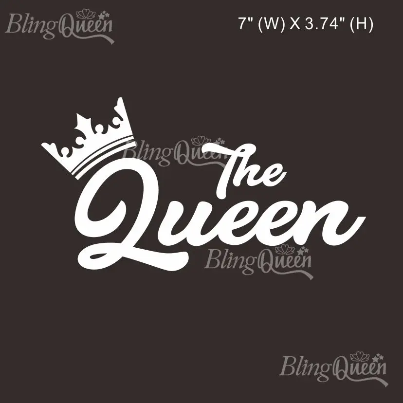 

BlingQueen-Heat Transfers, Metallic Foil Vinyl Sticker, Iron On Patches, The Queen Design, 12Pcs Lot