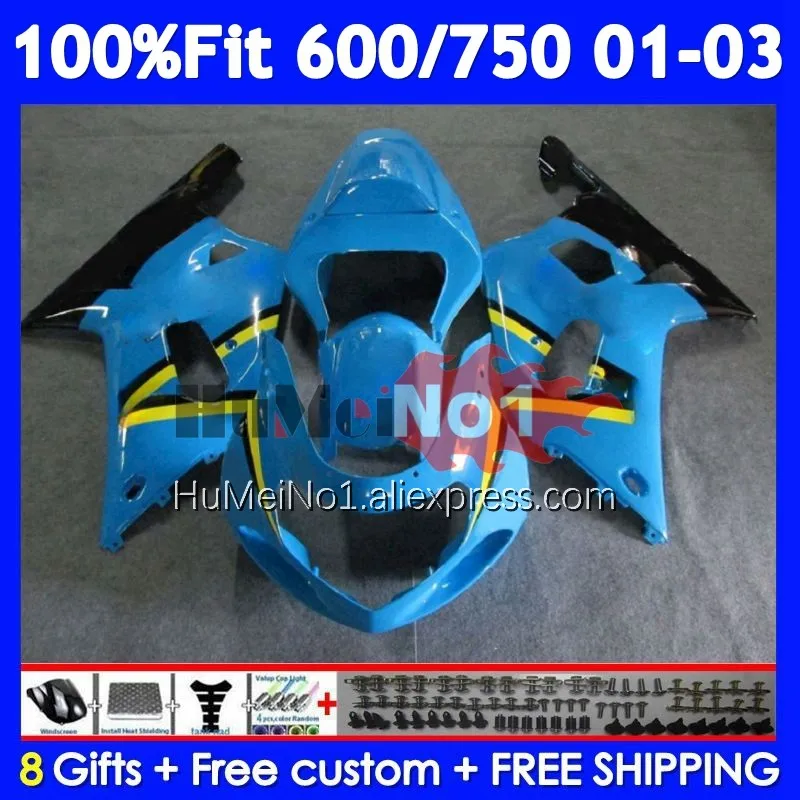 OEM Body For SUZUKI GSXR 600 750 CC K1 GSXR600 102No.36 GSXR-600 GSXR750 01 02 03 2001 2002 2003 Hot RIZLA Injection Fairings