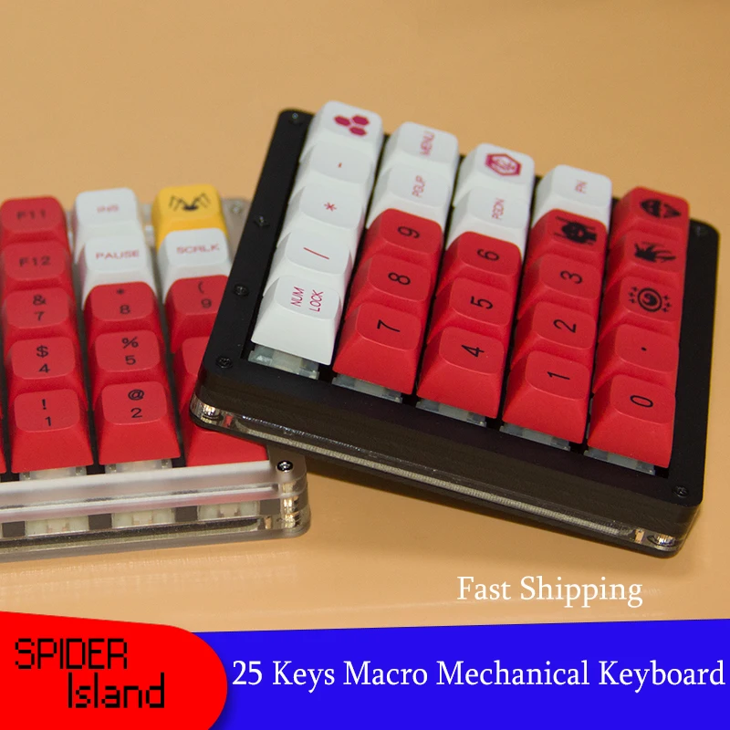 

25Keys Macro Keyboard Kit Programming QMK VIA Keypad RGB Backlight Hot Swap Mechanical Keyboard Setting gateron no keycap