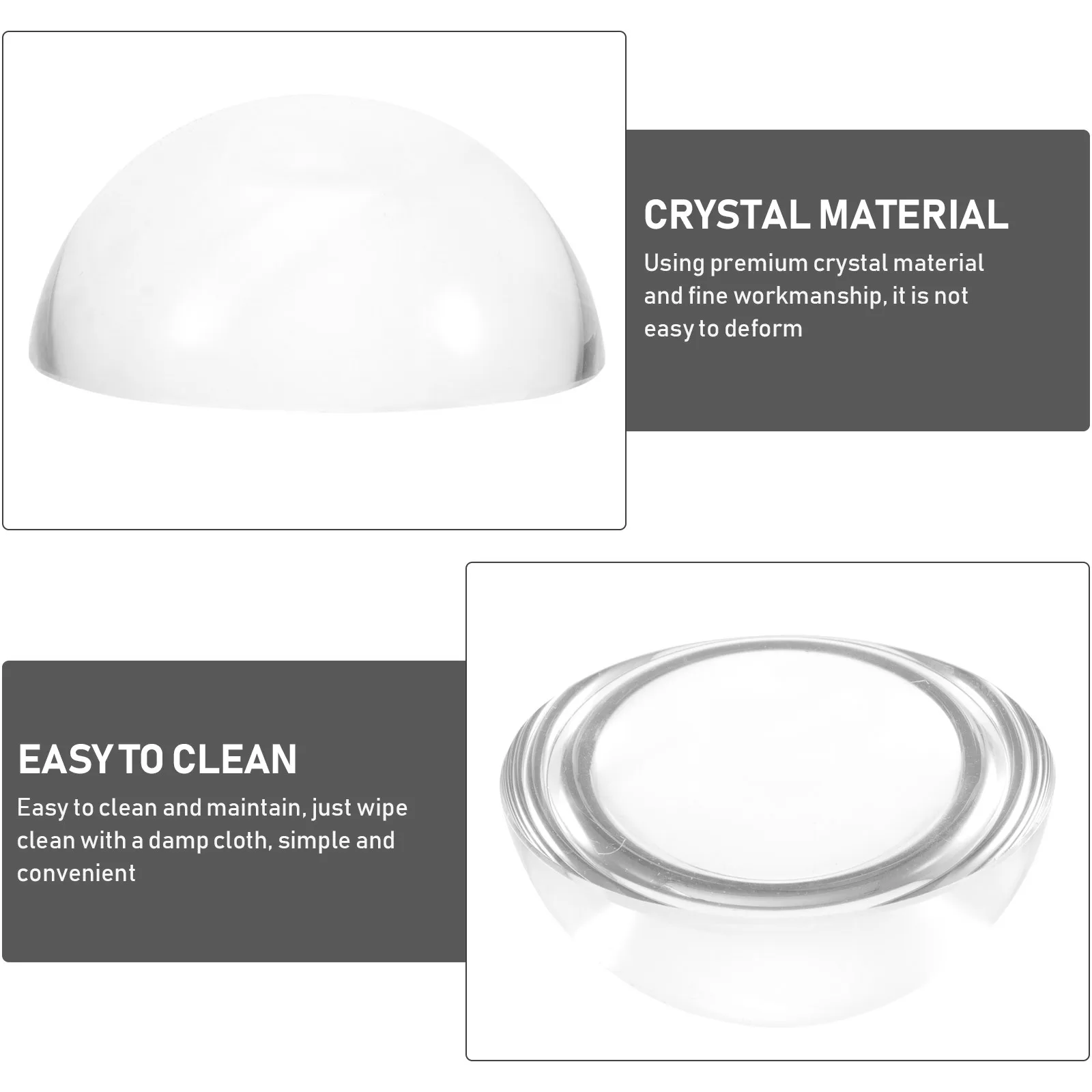 

2pcs Crystal Hemisphere Paper Weights For Calligraphy Painting Diy Sewing Accessories Craft Fabric Pattern Cutting Tool