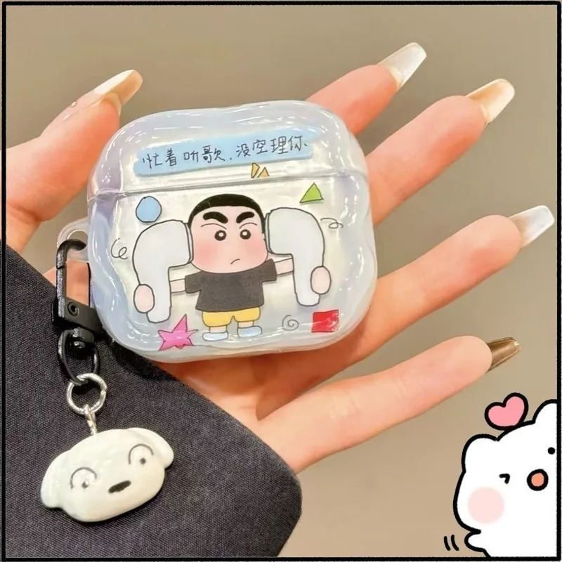 Cartoon Crayon Shinchan Airpods Case Silicone Protective Sleeve For Apple New 3rd Gen 4th Gen Pro And Pro 2 Portable Audio Gifts